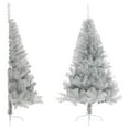 thumbnail image 1 of vidaXL Artificial Half Christmas Tree with Stand Silver 150 cm PET, 1 of 5