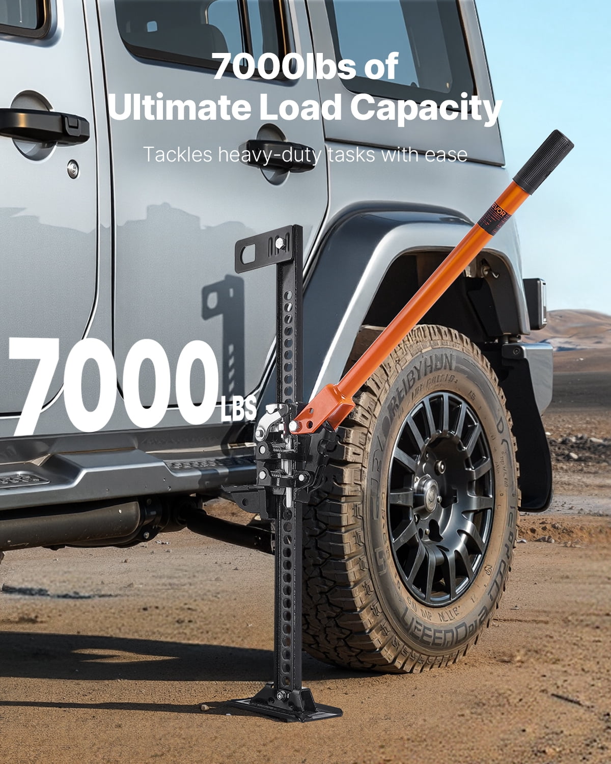 VEVOR Farm Jack, 42" Utility High Lift Farm Jack, 3.18 Ton (7,000 lbs) Capacity Ratcheting Off Road Utility Jacks, Heavy-Duty Lift Jacks with 5.12"-36.6" Lifting Range for Tractor, Truck, SUV