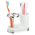thumbnail image 5 of mDesign Bathroom Toothbrush/Toothpaste Dental Storage Organizer - White/Chrome, 5 of 7