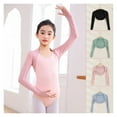 thumbnail image 3 of Girl Wrap Dance Sweater Pink Soft Ballet Warm Up Jacket for Leotards Open Front Crop Top Kids, 3 of 7