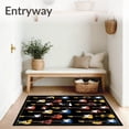 thumbnail image 3 of Flatwoven High Traffic Area Rug, Guitar Bass Non Skid Music Themed, Non Slip, Stain Resistant, Washable Area Rugs for Living Room, Bedroom(Black, 5X7), 3 of 8