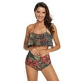 thumbnail image 2 of Ckdifva Adorned Poinsettia Holly Leaves Womens High Waisted Bikini Set Two Piece Swimsuit Bathing Suits, 2 of 5