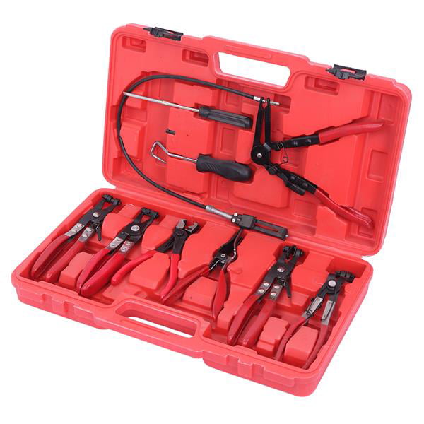 Wire Long Reach Spring Hose Clamp Pliers Set Fuel Oil Water Auto Snap on Tool #y 