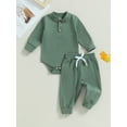 thumbnail image 3 of Bagilaanoe 2pcs Newborn Baby Boy Long Pants Set Long Sleeve Romper Tops + Leggings 3M 6M 12M 18M 24M Infant Casual Outfits, 3 of 9