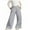 Gray, variant on Girls Wide Leg Sweatpants, Casual Open Bottom Warm Relaxed Fit Athletic Pants White Size 6