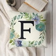 thumbnail image 3 of YINGXI  English Alphabet F Eucalyptus Leaves Throw Pillow Cover,Square Modern Spring Summer Letter Cushion Case Monogram Decoration for Sofa Couch 18x18in, 3 of 5
