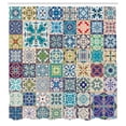 thumbnail image 3 of Ambesonne Colorful Shower Curtain, Mediterranean Flora Tiles, 69"Wx75"L, Multicolor, 3 of 3