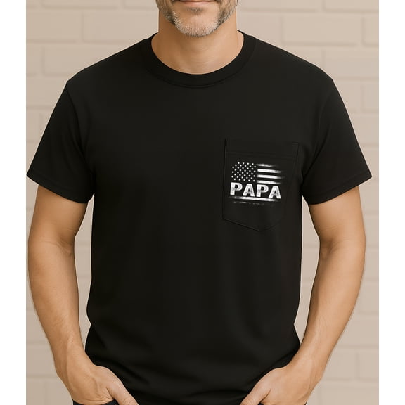 TOKAIPlus Papa shirt, new papa , pocket papa shirt, USA flag papa shirt, grandpa , fathers day , papa, grandpa