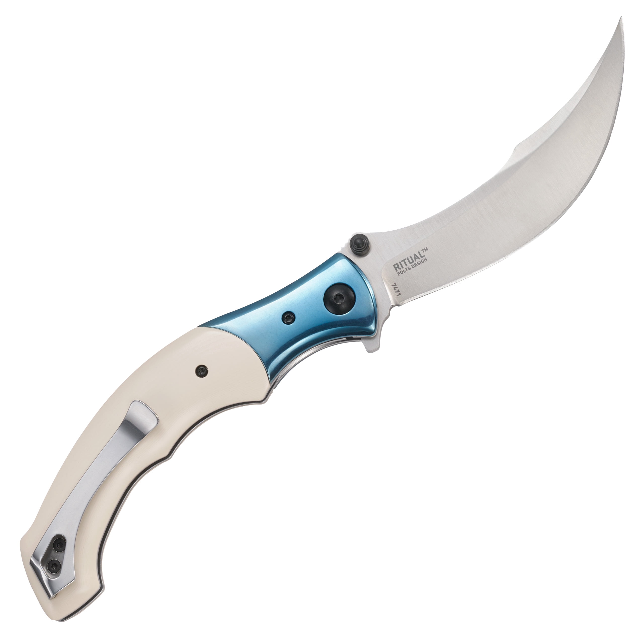 CRKT Ritual Everyday Carry Assisted Folding Knife with Liner Lock: 12C27 Steel Persian Style Blade, Micarta w/Stainless Steel Bolster Handle, Pocket Clip, 7471