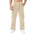 thumbnail image 6 of XIYON Cargo Pants For Men Solid Color Side Pocket Design For Men's Casual Trend Loose And Comfortable Business Sports Pants Trousers Relaxed Fit, 6 of 6