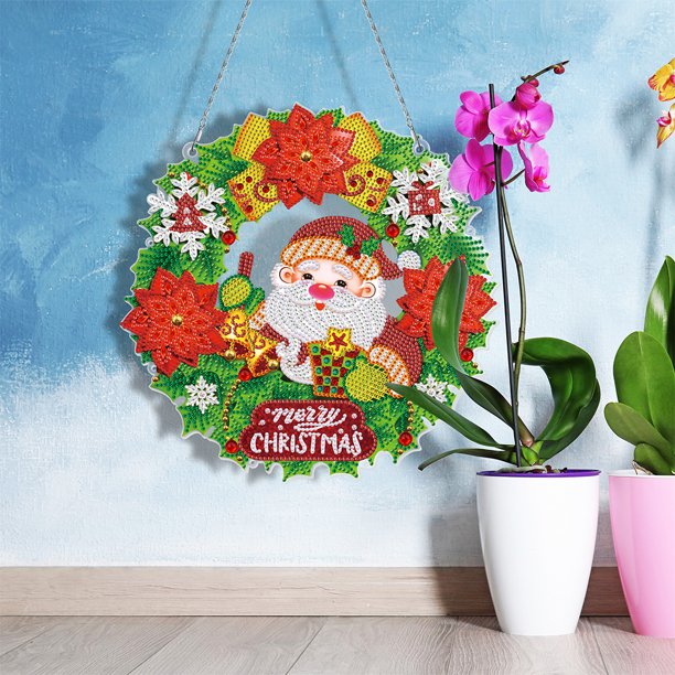 Cuadros Decorativos 5D DIY diamante pintura Navidad guirnalda artesanía hogar fiesta puerta decoración accesorio Ndcxsfigh Nuevos Originales