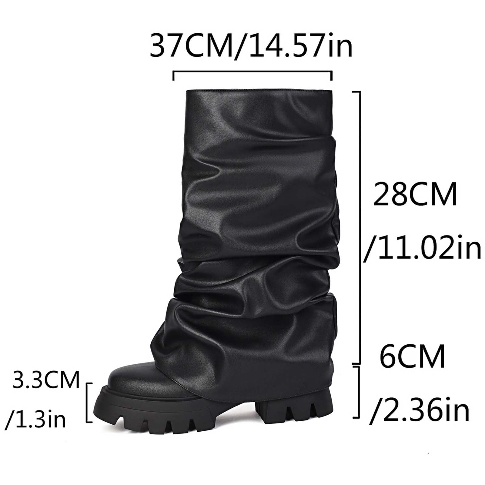 Slouchy Wide Mid Calf Fold Over Boots for Women 2025 Fashion