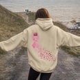 thumbnail image 2 of Godom Women Hoodie Pink Ribbon Hoodies Long Sleeve Drawstring Sweatshirts with Pocket, 2 of 5