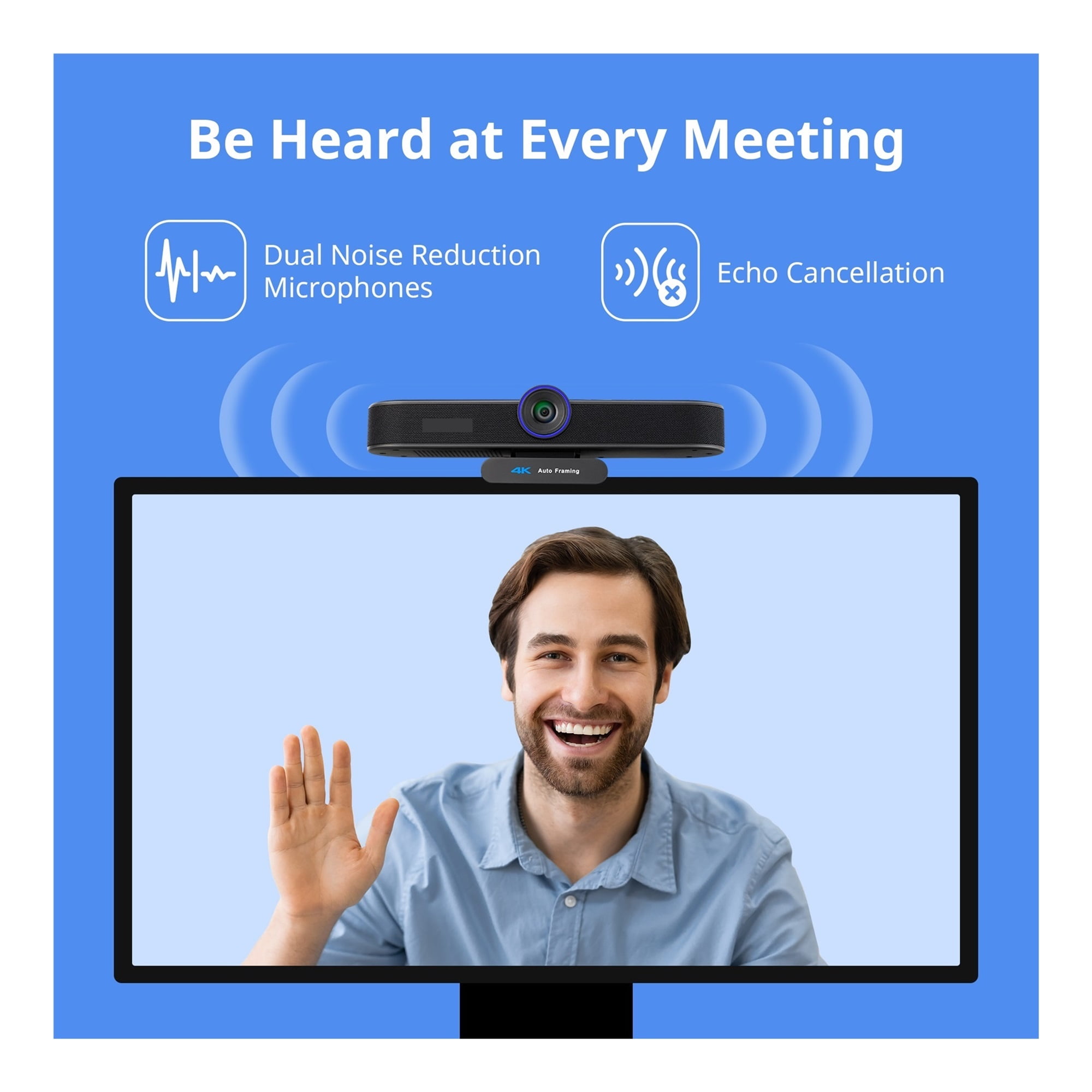 Webcam Conference Webcam 8MP 4x Digital Zoom With Auto Framing On 2K USB PC Webcam For Conferencing, Live Streaming, Recording ,Full Clarity