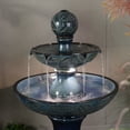 thumbnail image 3 of Enchanting Blue 2 Tier Ceramic Fountain with Lights: Serenity in Every Cascade, 3 of 5