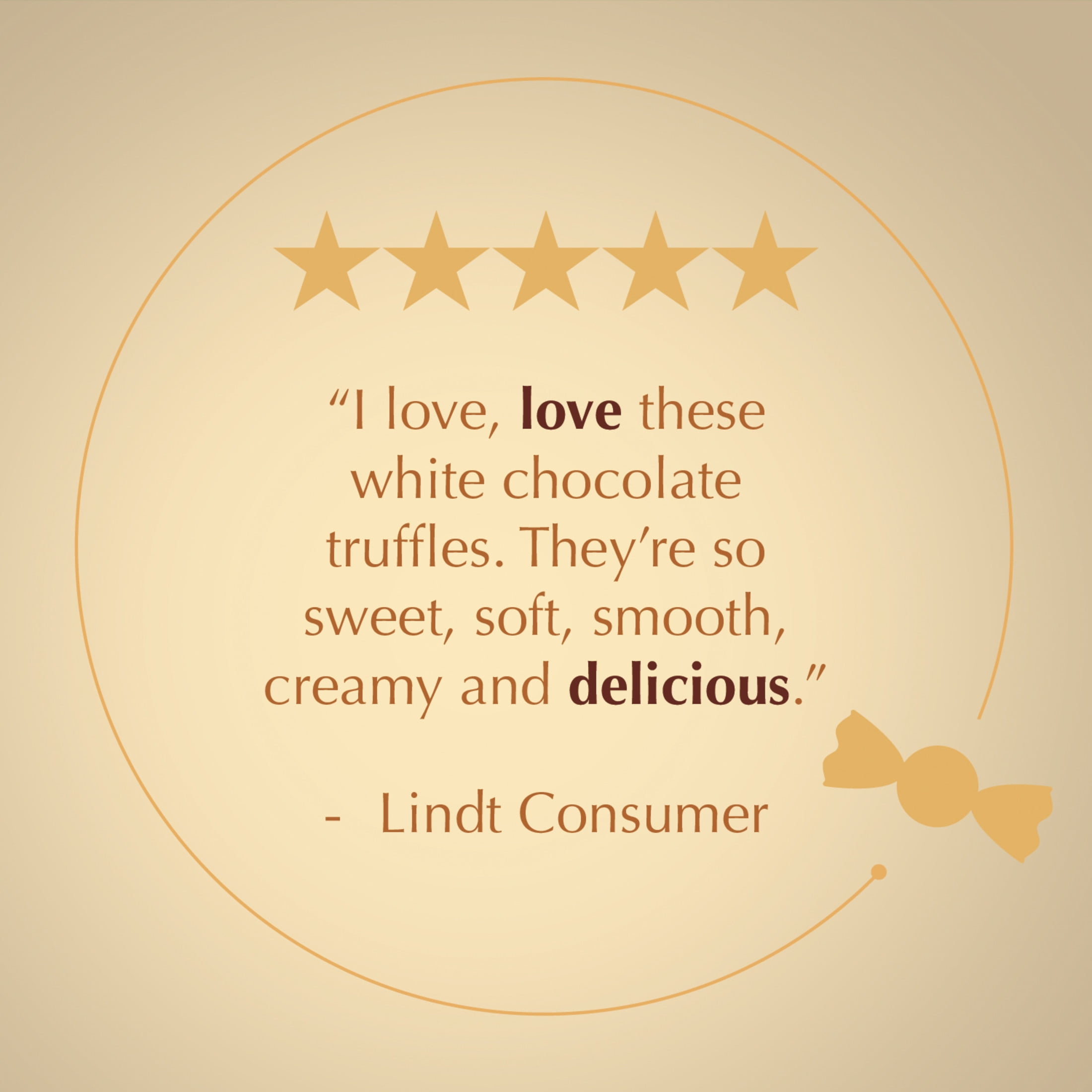 Lindt LINDOR White Chocolate Candy Truffles, 2.1 oz. Bag