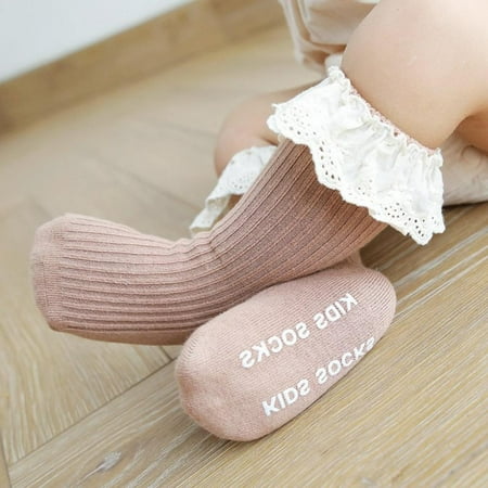 

Toddler Anti Slip Non Skid Socks Baby Little Girls Frilly Ruffle