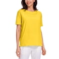 thumbnail image 1 of Remera CRZ YOGA de Algodón Pima, Corte Holgado, Cuello Barco, Amarilla, 1 of 4