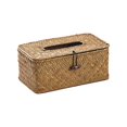 thumbnail image 4 of MANHUJI Rectangular Woven Tissue Box Cover Decorat ive Seagrass Wicker Tissue Box Holder Rustic Tissue Holder (Orange,One Size), 4 of 4