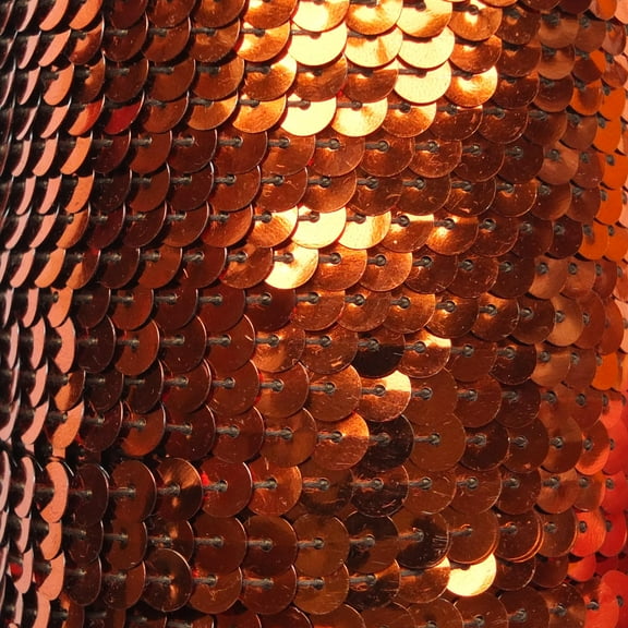 Orange Sequin Trim 6mm Center Stitched Shiny Metallic Made in USA