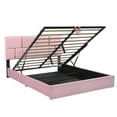 thumbnail image 6 of Churanty 2-Pieces Bedroom Sets,Queen Size Upholstered Platform Bed with Hydraulic Storage System,Storage Ottoman with Metal Legs,Pink, 6 of 9