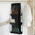 thumbnail image 4 of Organizador de bolso colgante con 6 bolsillos, soporte de almacenamiento de colección de bolsas transparentes (negro), 4 of 6