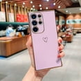 thumbnail image 4 of Compatible with Samsung Galaxy S23 Ultra 5G Case,Love Heart Pattern Electroplated Soft TPU Shockproof Protective Case Full Camera Lens Protection Cover for Samsung Galaxy S23 Ultra-Purple, 4 of 10