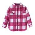 thumbnail image 1 of Gibobby Chamarra de forro polar para niños y niñasOtoño Invierno niños pequeños niñas camisa de manga larga camisa con estampado a cuadros Tops prendas d(Rosa, 3-4 Años), 1 of 5