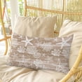 thumbnail image 4 of Brown Coastal Pillow Covers, Linen Long Throw Pillow Case, Summer Beach Nautical Starfish Coral Vintage Holiday Pillow Protector Decorative Cushion Cover for Living Room/Bedroom 20" x 26", 4 of 8