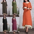 thumbnail image 3 of Nuevas mujeres Vestido de época Dividir el dobladillo irregular Ocasional Boho Largo Maxi vesti Irfora Vestido, 3 of 7