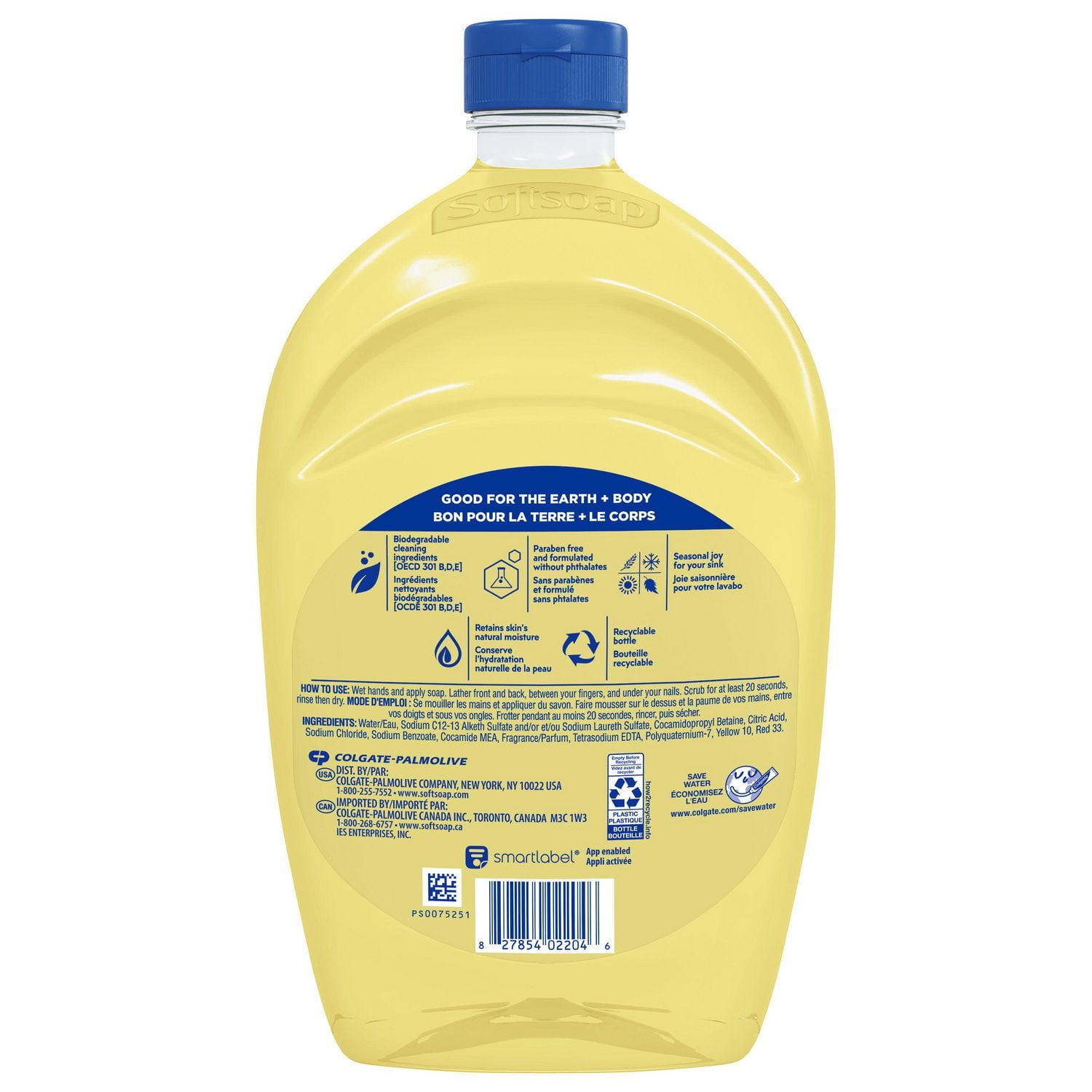 Softsoap Limited Edition Liquid Hand Soap, Seasonal Hand Soap, Paraben Free, pH Balanced, Meyer Lemon Scent, 1.47 Litre Refill Bottle
