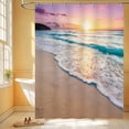 thumbnail image 2 of Starfish Beach Theme Shower Curtain Fabric Tropical Sea Waves Seashell Conch Hawaiian Seaside Scene, Ocean View Cloth Shower Curtains with Hooks for Home Hotel Decor, 2 of 6