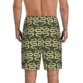 thumbnail image 3 of Jgfou Green Snake Print Pajama Shorts Mens Pajama Pants with Pocket-Small, 3 of 7