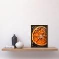 thumbnail image 2 of Orange Slice with Juice Droplets Macro Painting Artwork Framed Wall Art Print A4, 2 of 4