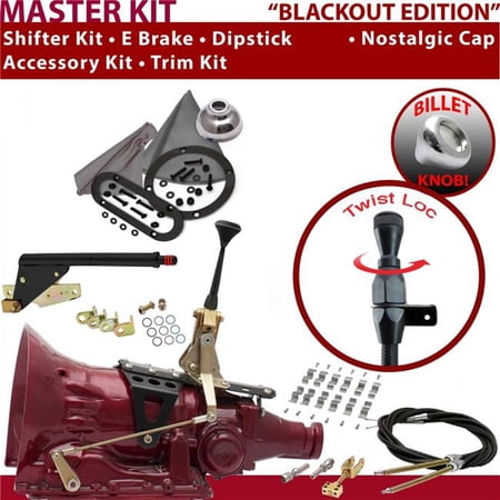 American Shifter C4 Shifter Kit Black 6 in. E Brake Cable Clamp Trim Kit Dipstick for EB5BC