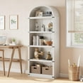 thumbnail image 6 of Bookcase 5 Shelf Arched Bookshelf 71.65in Tall Bookcase Farmhouse Display Storage Rack Wooden Bookshelves for Home Office, Living Room, 6 of 6