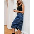 thumbnail image 6 of Denim Skirt Below Knee Length High Waisted Jean Skirts for Women Denim XL, 6 of 8