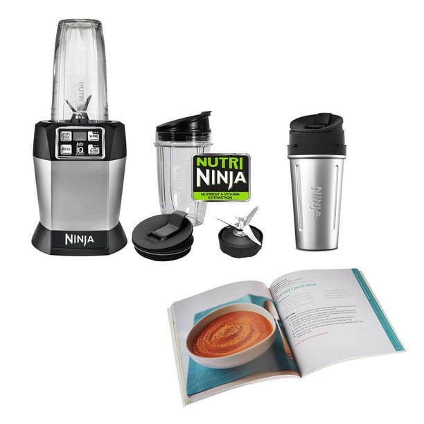 Ninja AutoiQ Blender, 3 Nutri Cups, & Recipe Cook Book (Certified