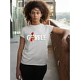 thumbnail image 2 of Gobble Thanksgiving Dinner Funny Turkey Face Women's T-shirt For Women, S, White, 2 of 6