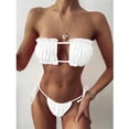 thumbnail image 3 of Tbopshirt Bikinis for Women Clearance,Womens Bathing Suits,Women Ruched Hollow Sexy Bikini Push-up Padded Swimwear Swimsuit Beachwear Set,Womens Swimsuits Summer Savings, 3 of 7
