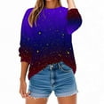 thumbnail image 7 of Women's Glitter Print Casual Sweatshirt, Long Sleeve Crewneck Basic Fashion Sports Pullover Loose Comfy Fall Sweatshirts, 7 of 7