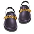 thumbnail image 4 of YDN Women Round Toe Chains Slingback Flats Elastic Strap Heeled Loafers Casual Daily Dress Walking Shoes Size 7.5 Purple, 4 of 4