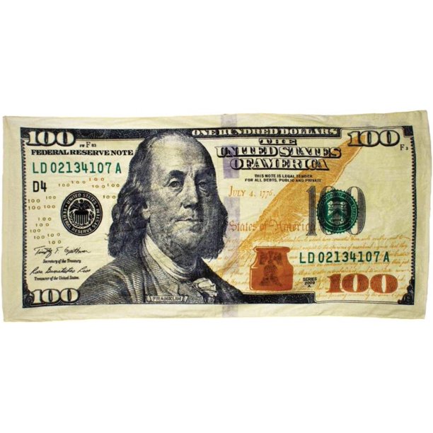 100 Dollar Bill Beach Towel