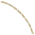thumbnail image 2 of 14k Two-tone Polished and Satin 8.5in Mens Link Bracelet in 14k Yellow and White Gold, 2 of 3
