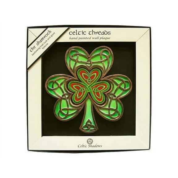 Royal Tara St. Patrick's Day Irish Shamrock  Celtic Threads Wall Decorative Plaque - 15cm x 17cm