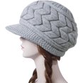 thumbnail image 4 of Gorro de punto cálido de invierno para mujer, gorros de lana para esquí y nieve con gorro de punto cálido para invierno, gorros de lana, boinas de esquí para nieve, gorras Snapback con viser, 4 of 4