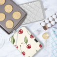 thumbnail image 5 of Yayeee Pot Holders Kitchen Heat Resistant with Pocket 7"x9.8" Cotton Oven Cooking Hot Pads, Beige Cherry, 5 of 7