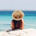 thumbnail image 5 of 56-58 cm circunferencia del sombrero sombrero de paja para mujer sombrero para el sol protector solar guirnalda para exteriores sombrero de copa plano sombrero de playa sombrero para el sol plegable, 5 of 5