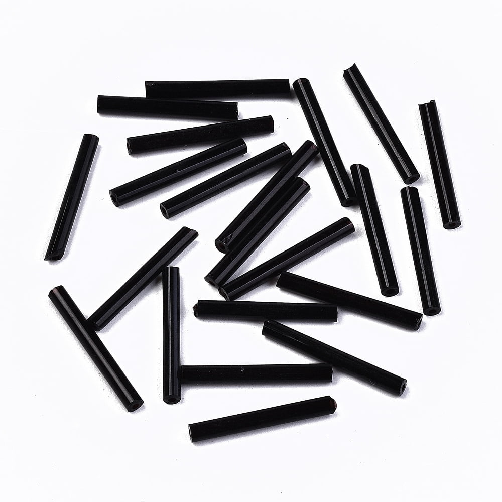 1bag Glass Beads Round Hole Opaque Colours Black 20x2.5mm Hole: 1mm about 2250pcs/bag