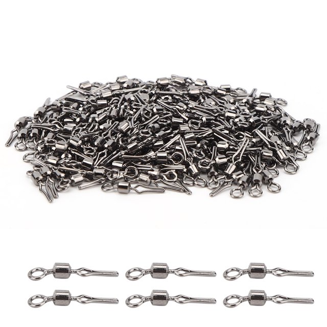 Copper Fishhooks Rolling Swivel, Rust Resistance Fishing Swivel, for Soft Lures Hard Lures Sequins Hooks black